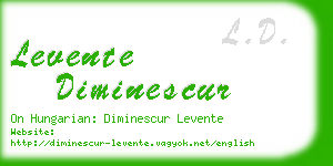 levente diminescur business card